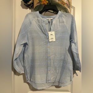 Free Assembly blue & white lined top/blouse